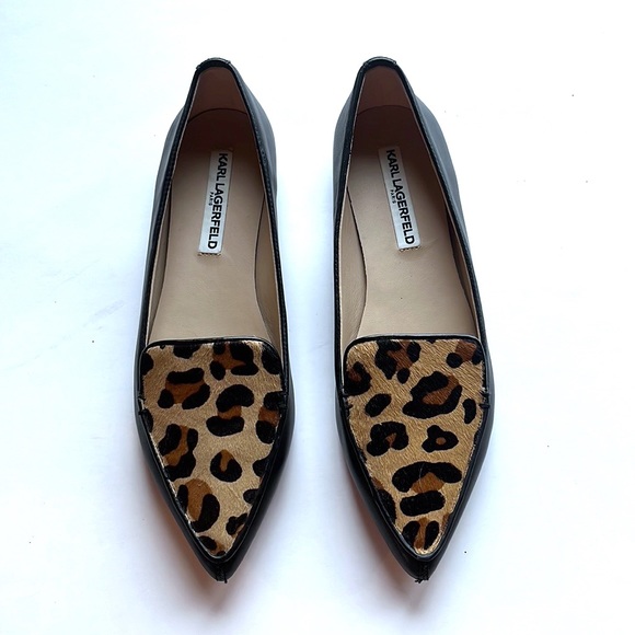Karl Lagerfeld Shoes - Karl Lagerfeld Leopard Pointed Toe Loafers 8.5